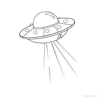 Free printable Glowing UFO Spaceship Coloring Page coloring page