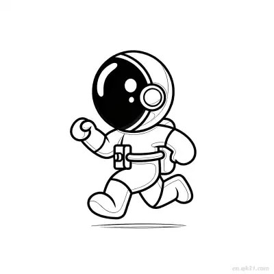 Free printable Running Astronaut Coloring Page coloring page