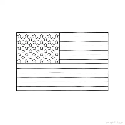 Free printable Simple Hand Drawn US Flag Coloring Page  coloring page