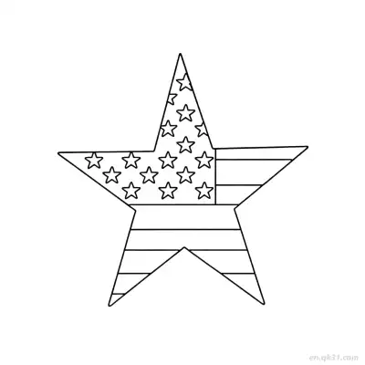 Free printable Simple US Flag Star Outline Coloring Page  coloring page