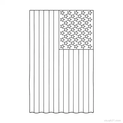 Free printable Simple Vertical American Flag Coloring Page V2 2 coloring page