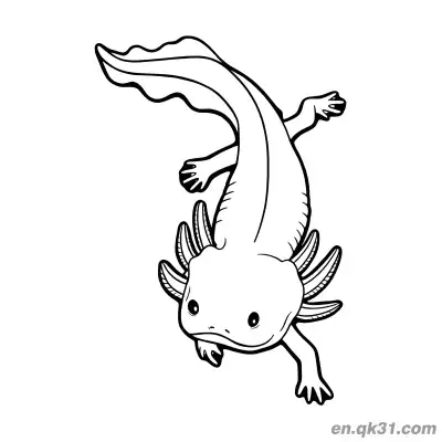 Free printable Diving Axolotl Coloring Page coloring page