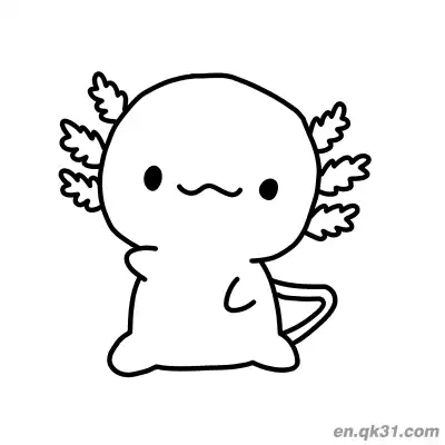 Free printable Gentle Standing Axolotl Coloring Page coloring page