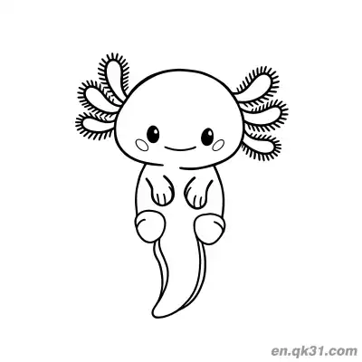 Free printable Hanging Axolotl Coloring Page coloring page