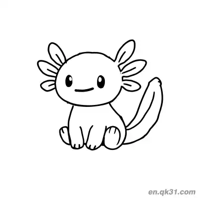 Free printable Simple Sitting Axolotl Coloring Page coloring page