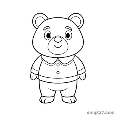Free printable Bear in Collared Shirt Coloring Page coloring page