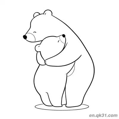 Free printable Mother Bear Hugging Cub Coloring Page coloring page