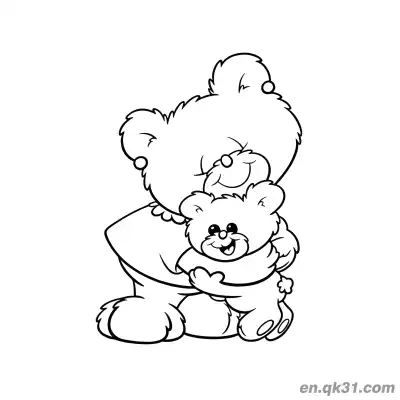 Free printable Bear Pals Hugging Coloring Page coloring page