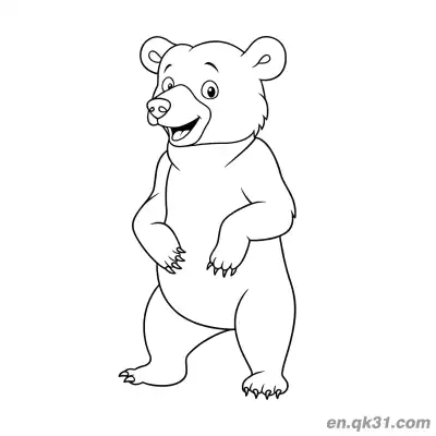 Free printable Cheerful Forest Bear Coloring Page coloring page