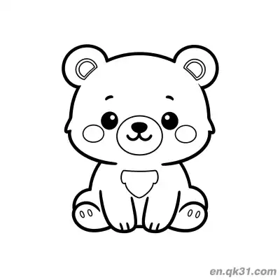 Free printable Cute Sitting Baby Bear Coloring Page coloring page