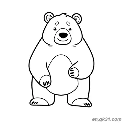 Free printable Cute Standing Little Bear Coloring Page coloring page