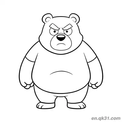Free printable Grumpy Angry Cartoon Bear Coloring Page coloring page