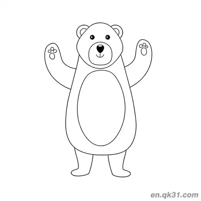 Free printable Hands Up Happy Bear Coloring Page coloring page