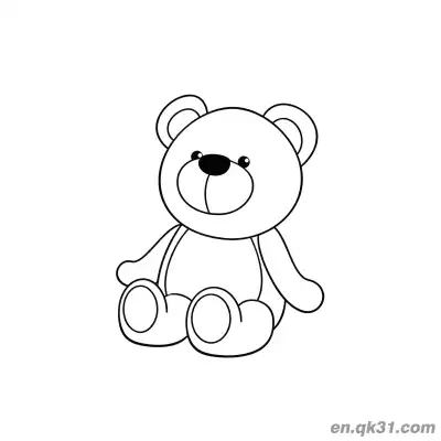 Free printable Minimalist Seated Teddy Bear Coloring Page coloring page