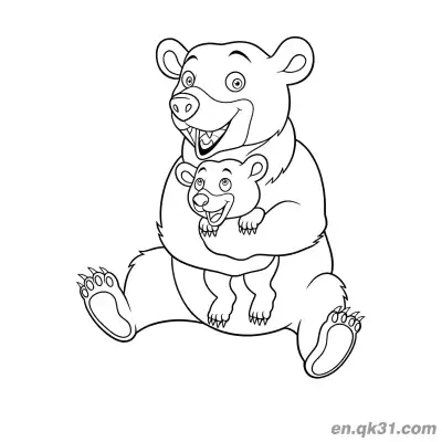 Free printable Mother Bear and Cub Coloring Page coloring page