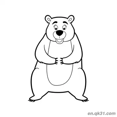 Free printable Smiling Bear with Clasped Hands Coloring Page coloring page