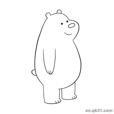 Free printable Smiling Side View Bear Coloring Page coloring page
