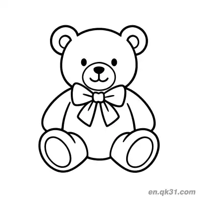 Free printable Teddy Bear with Bow Tie Coloring Page coloring page
