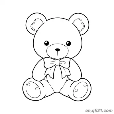 Free printable Teddy Bear with Bowtie Coloring Page coloring page