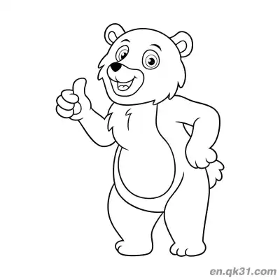 Free printable Thumbs Up Happy Bear Coloring Page coloring page