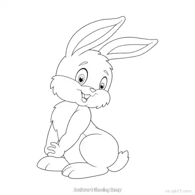 Free printable Backward Glancing Bunny  Coloring Page - Free PDF Printable Bunny Coloring Sheets coloring page