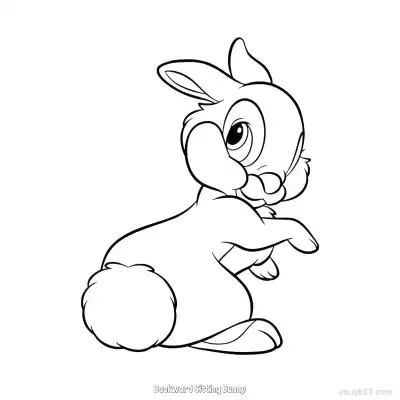 Free printable Backward Sitting Bunny  Coloring Page - Free PDF Printable Bunny Coloring Sheets coloring page