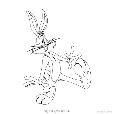 Free printable Bugs Bunny Action Pose  Coloring Page - Free PDF Printable Bugs Bunny Coloring Sheets coloring page