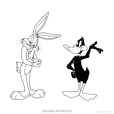 Free printable Bugs Bunny and Daffy Duck  Coloring Page - Free PDF Printable Bugs Bunny Coloring Sheets coloring page