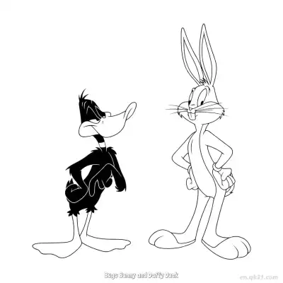 Free printable Bugs Bunny and Daffy Duck 2 Coloring Page - Free PDF Printable Bugs Bunny Coloring Sheets coloring page