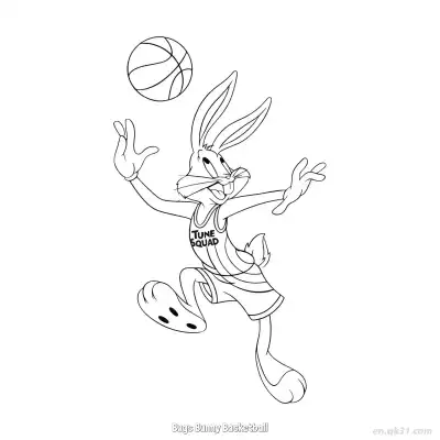 Free printable Bugs Bunny Basketball  Coloring Page - Free PDF Printable Bugs Bunny Coloring Sheets coloring page