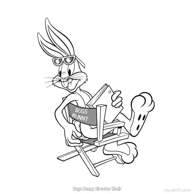Free printable Bugs Bunny Director Chair  Coloring Page - Free PDF Printable Bugs Bunny Coloring Sheets coloring page