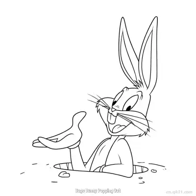 Free printable Bugs Bunny Popping Out  Coloring Page - Free PDF Printable Bugs Bunny Coloring Sheets coloring page