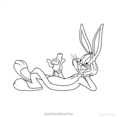 Free printable Bugs Bunny Relaxed Pose  Coloring Page - Free PDF Printable Bugs Bunny Coloring Sheets coloring page