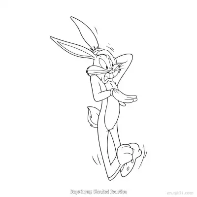Free printable Bugs Bunny Shocked Reaction  Coloring Page - Free PDF Printable Bugs Bunny Coloring Sheets coloring page