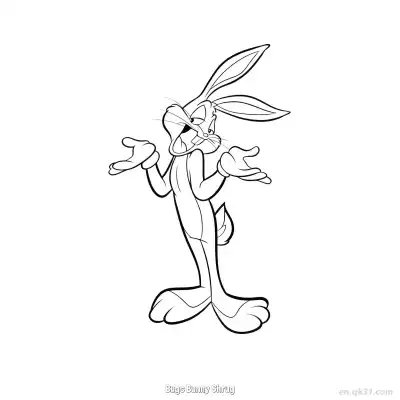 Free printable Bugs Bunny Shrug  Coloring Page - Free PDF Printable Bugs Bunny Coloring Sheets coloring page