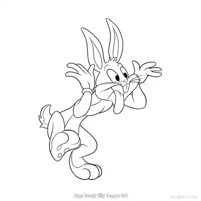 Free printable Bugs Bunny Silly Tongue Out  Coloring Page - Free PDF Printable Bugs Bunny Coloring Sheets coloring page