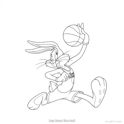 Free printable Bugs Bunny Slam Dunk  Coloring Page - Free PDF Printable Bugs Bunny Coloring Sheets coloring page
