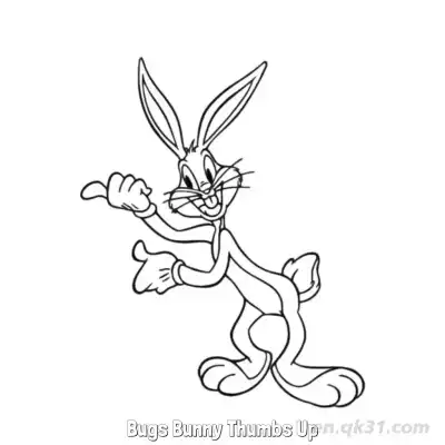 Free printable Bugs Bunny Thumbs Up  Coloring Page - Free PDF Printable Bugs Bunny Coloring Sheets coloring page
