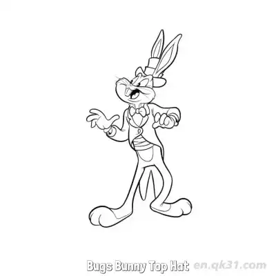 Free printable Bugs Bunny Top Hat  Coloring Page - Free PDF Printable Bugs Bunny Coloring Sheets coloring page