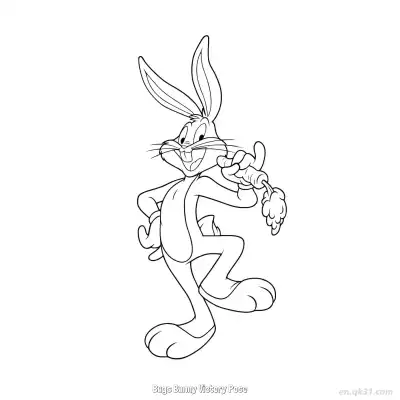 Free printable Bugs Bunny Victory Pose  Coloring Page - Free PDF Printable Bugs Bunny Coloring Sheets coloring page