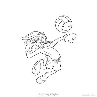 Free printable Bugs Bunny Volleyball  Coloring Page - Free PDF Printable Bugs Bunny Coloring Sheets coloring page
