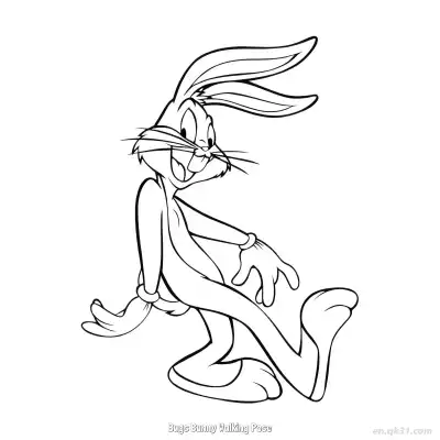 Free printable Bugs Bunny Walking Pose  Coloring Page - Free PDF Printable Bugs Bunny Coloring Sheets coloring page