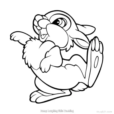 Free printable Bunny Laughing While Tumbling  Coloring Page - Free PDF Printable Bunny Coloring Sheets coloring page