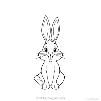 Free printable Front View Bunny with Teeth  Coloring Page - Free PDF Printable Bunny Coloring Sheets coloring page