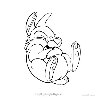 Free printable Laughing Bunny Rolling Over 2 Coloring Page - Free PDF Printable Bunny Coloring Sheets coloring page