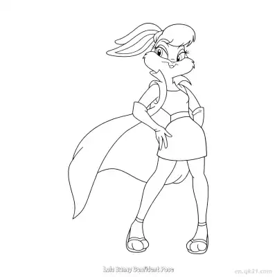 Free printable Lola Bunny Confident Pose  Coloring Page - Free PDF Printable Bugs Bunny Coloring Sheets coloring page