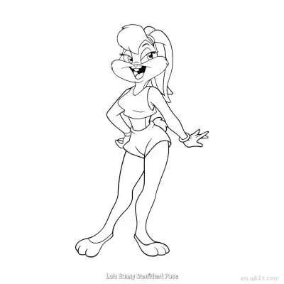 Free printable Lola Bunny Confident Pose 2 Coloring Page - Free PDF Printable Bugs Bunny Coloring Sheets coloring page