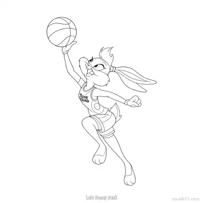 Free printable Lola Bunny Dunk  Coloring Page - Free PDF Printable Bugs Bunny Coloring Sheets coloring page