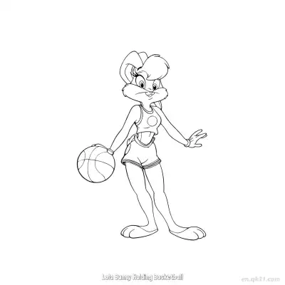 Free printable Lola Bunny Holding Basketball  Coloring Page - Free PDF Printable Bugs Bunny Coloring Sheets coloring page