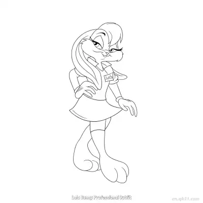 Free printable Lola Bunny Professional Outfit  Coloring Page - Free PDF Printable Bugs Bunny Coloring Sheets coloring page